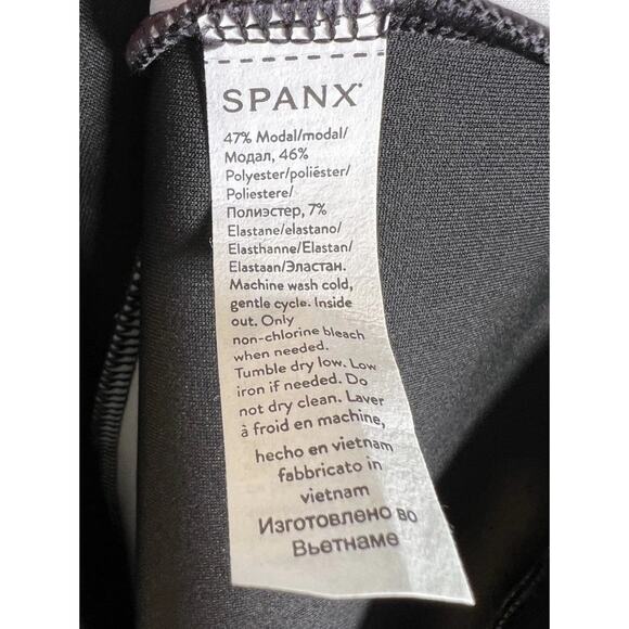 Spanx Air Essentials Medium Black Side Stripe Tank Midi Dress NWT Minimalist - Picture 12 of 13